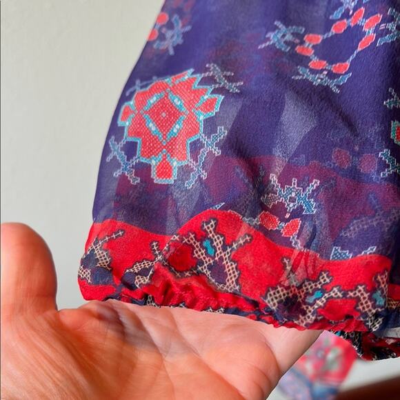 NWOT SINGLE Los Angeles 100% Silk Women's Bohemian Top - size 1X - Picture 6 of 11